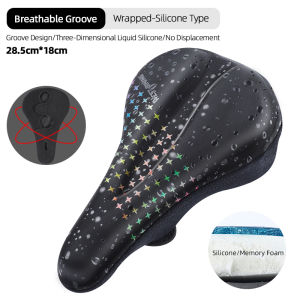 WEST BIKING Silicone Bicycle Saddle MTB Bike Seat Cushion Cover Mat Breathable Comfortable Soft Cycling Seat Accessories