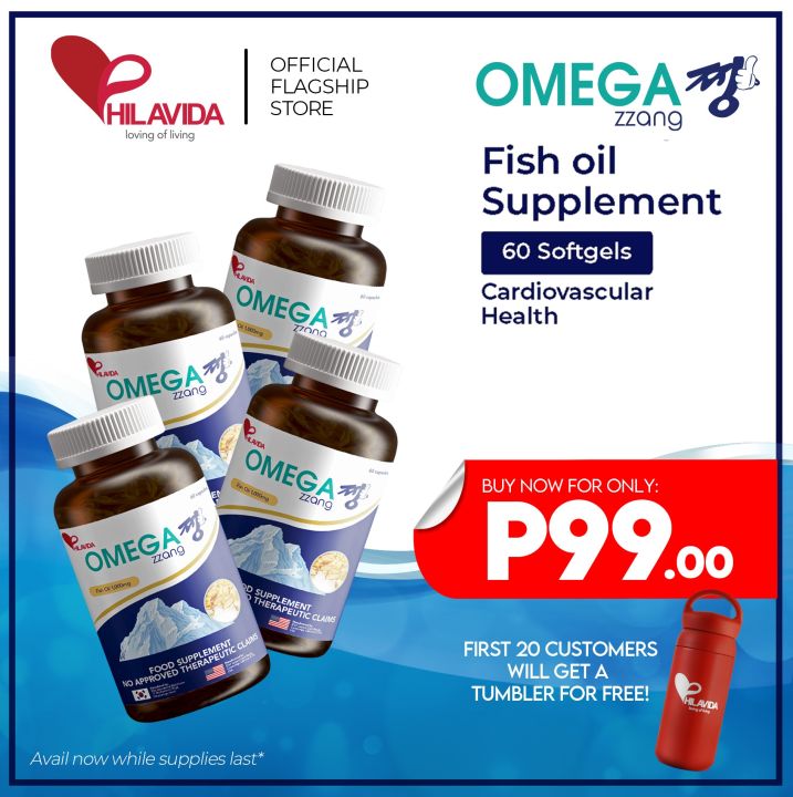Philavida Omega zzang (4 bottles) 1,000mg Omega 3 Fish Oil Expiry