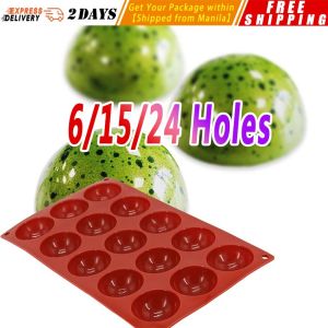 ❤️【Same Day Delivery】【6/15/24 Holes】Silicone Food Grade Baking Accessories Chocolate Cake Mold Baking Utensils Kitchen Tools Hemispherical-Chocolate-Mold