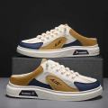 2025 Canvas Half Shoes for Men Low Cut Slip On Shoes Loafers For Men Casual Shoes Fashion Half Slippers For Men 39-45. 