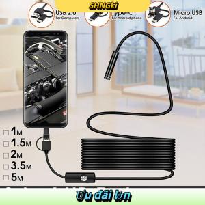 SHNGki 3 trong 1 USB Type-C nội soi kiểm tra borescope 5.5 7 8 mét ống kính HD máy ảnh IP68