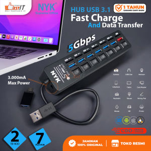 NYK USB 3.1 HUB Switch 7 Port Type C Hub Adapter Fast Charge And Data Transfer 2TB HDD UH3 NU32-26