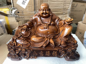 Tượng Phong Thủy Phật Di Lặc Màu Gỗ Quà Tặng Tân Gia Khai Trương Bàn Thờ Thần Tài Thổ Địa Trang Trí Nhà Cửa