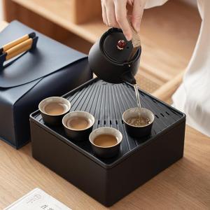 A Porcelain Chinese Gongfu Tea Set Portable Teapotwith 360 Rotation Tea Maker AndTea Ceremony Teapot Bag