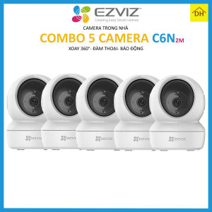 COMBO 5 Camera EZVIZ C6N 2M 1080p Xoay 360 Độ- Đàm Thoại 2 Chiều- Báo Động Chống Trộm- Wifi Trong Nhà Chính Hãng