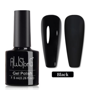 AWStorG 1 or 2 Pcs 7.5ML White and Black Color Collection Nail Gel Polish Set Long Lasting High Shine Easy Soak Off LED/UV Gel Nails Varnishes Compatible for Professional Manicure