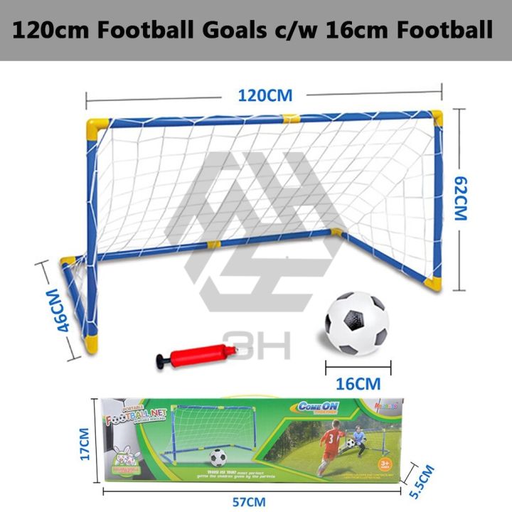 120cm Football Goals c/w 16cm Football (Bola Sepak) and Pump for Indoor ...