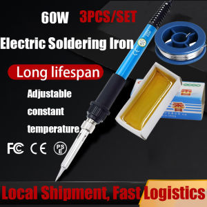 3Pcs/Set 220V 60W Electronic Soldering Iron Set Free Rosin & Lead 200-450°C Adjustable PH Plug