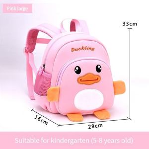 HamshMoc Cute Cartoon Duck Children Bag Backpack for Girls Boys Kindergarten Splash-Proof Schoolbag Student School Bags Breathable Lightweight Large Capacity Primary School Students Bag
