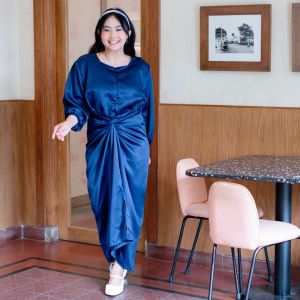Yoenik Apparel Jia Wrap Dress - Dress Lilit - Dress Tali Maxi - Dress Satin Lebaran - Baju Kondangan
