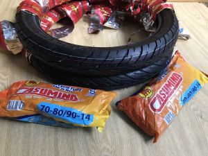 VỎ LỐP CÓ RUỘT SĂM 70/90-14 VÀ 80/90-14 CASUMINA RÁP ZIN CHO DÒNG XE BÁNH 14 AIRBLADE VISION VARIO ZIN