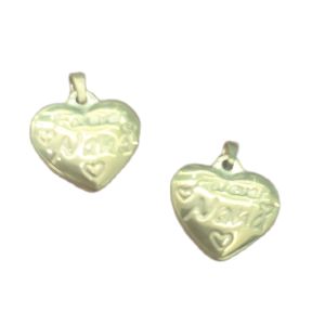 Không Kiêng Mồ Hôi Mặt Dây Chuyền Tượng Trái Tim 1.5cm Titanium- Dùng bền màu tắm rửa thoải mái không đen