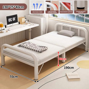 Folding Bed Save Space Single Bed 75/100/120CM For Dormitory Rooms Metal Folding Office And Bedroom