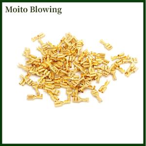 Moito 100 Pcs 6.3mm Brass Car Speaker Female Spade Terminal Wire Connector