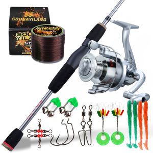 Sougayilang COD Set Joran Pancing Dan Reel Pancing Joran Pancing Kombo 2 Buah Kekuatan 1.8M Tongkat Pancing 1000-4000 Spinning Reel Senar Pancing Umpan Untuk Air Asin Air Tawar.