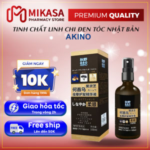 Tinh Chất Nấm Linh Chi Kích Đen Tóc Akino Nhật Bản - Xịt Đen Tóc Akino Thảo Dược Phủ Bạc Nuôi Tóc Đen Dày 100ml