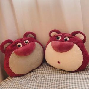 Gối Ôm Nhồi Bông Hình Gấu Dâu Tây Mềm Mịn Kèm Chăn