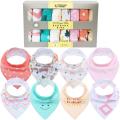 8-Pack Baby Bandana Drool Bibs for Drooling and Teething, 100% Organic Cotton, 3 Adjustable Sizes, Waterproof Odorless, Durable 3 Layer Super Absorbent Bibs for Baby Boy Girl, Baby Shower Gift Set (ToddlerFinest). 