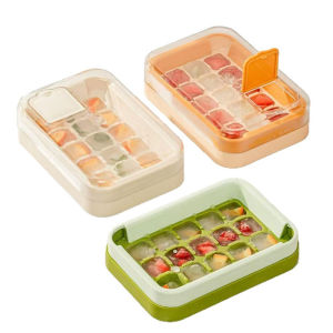 Ice Cube Tray Silicone Ice Mould with Cover Ice Scraper Tools Ice Cube Maker Baby Food Maker 冰块模具盒
