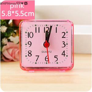 WP💓💛💖 Cute Student Alarm Clock Analog Alarm Clock Square Bedside Compact Clock Desktop Decor Clock Student Bedroom Electronic Alarm Clock