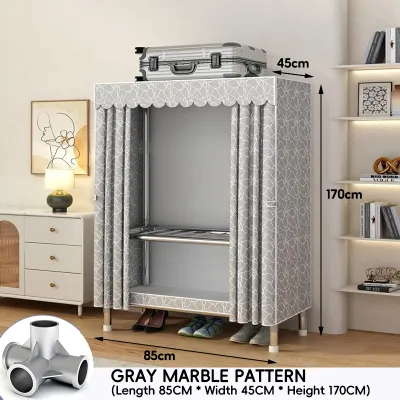 MOD Alloy Joint Steel Tube Wardrobe | 26MM Extra-Thick Steel Fabric Closet | Heavy-Duty Dust-Proof Storage Cabinet | Easy to Set Up