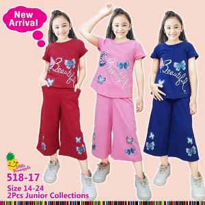 Little pineapple setelan blouse santai Raras cinnamon barbie anak tanggung baju rumah 10-15Y