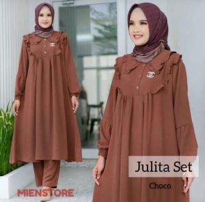 ONE SET JULITA | ONE SET LONG TUNIK CRINKLE AIRFLOW | one set crinkle wanita kekinian 2022 one set terbaru 2022 kekinian viral dewasa one set wanita korean style setelan wanita dewasa terbaru 2022 viral setelan wanita terbaru 2022 kekinian viral