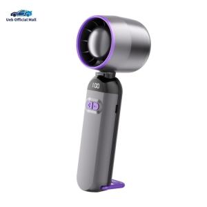 Ueb Official Mall ✪ Handheld Turbo Fan LED Digital Display High-Speed Folding Fan USB Rechargeable Portable Electric Fan for Outdoor Travel