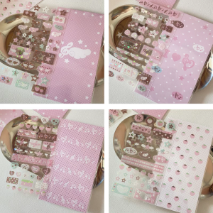 Adhesive Glittering Sticker Star Strawberries Musical Note Themed Sticker For Craft Phone Case Journal Laptop Album