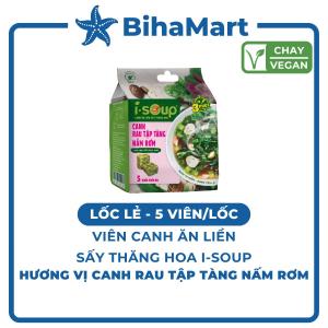 [LỐC LẺ] - NFC - Viên canh ăn liền sấy thăng hoa I-Soup hương vị Canh rau tập tàng nấm rơm ISoup ăn liền (35g/lốc)