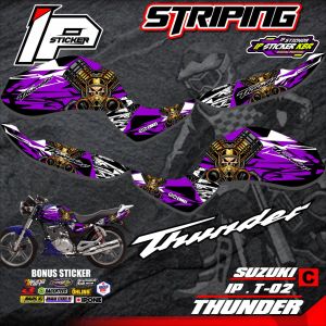 (cod) striping THUNDER(ghost rider) - sticker striping variasi list suzuki THUNDER(ghost rider) IP.T-02 design ip sticker