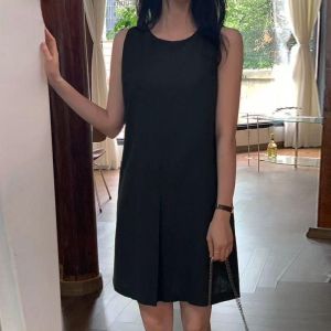 Ezola Midi Dress Kutung Dress Wanita Basic Korea Tanpa Lengan Matt Linen Premium OOTD Fashion Remaja Terlaris