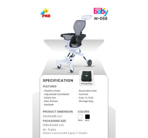 BABY STROLLER TRIKE KERETA DORONG ANAK PMB IORA BABY W-668 / W668 / W 668