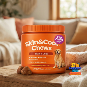 Petsaver Hub Skin & Coat Bites – Omega-3 Daily Support for Healthy Skin & Shiny Coats