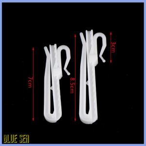 bluesea ตะขอแขวนผ้าม่าน10ชิ้นตะขอแขวนผ้าม่านพลาสติกสีขาวแหวนหน้าต่างสำหรับบ้านสำนักงานอุปกรณ์เสริมผ้าม่าน7ซม. 8.5ซม.