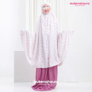 Mukena Anak Rayon Motif Shafa 2 In 1 Resleting Dagu
