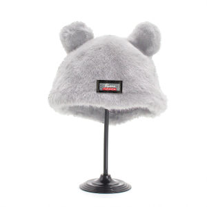 RUIMO Topi Bucket  Bulu Hiasan Telinga /Topi Buket Wanita Fashion Korean/ Topi Musim DIngin - B-6