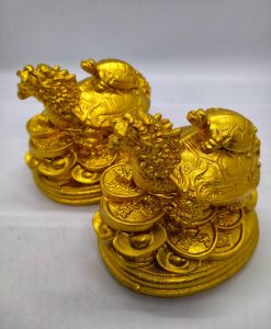 เต่ามังกรแบกลูกสีทอง 1 คู่ งานสวยงามมาก