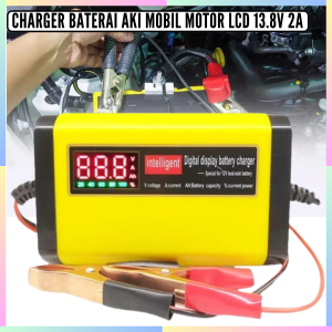 FAST DELIVERY Taffware Charger Aki Mobil dan Motor Super Cepat Otomatis Basah Kering LCD 13.8V 2A