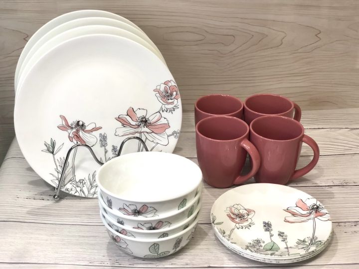 CORELLE Poppy Print 16-piece Dinnerware Set Lazada PH