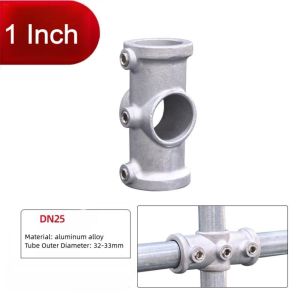 MAJESTI Aluminum Alloy Steel Pipe Fitting Connector 1\2/3\4"/1 Fixed buckle Circular Pipe Connector  Circular Frame Fasteners Steel Tube Shelf