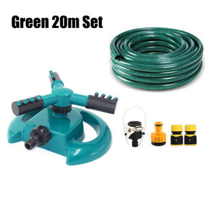 Lawn Sprinkler Automatic 360° Rotating Garden Water Sprinkler Lawn Roof Irrigation Green