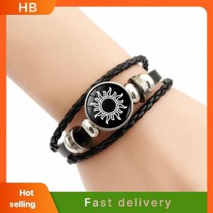HB 2Pcs Luminous Couple Bracelets Sun Moon Adjustable Black Braided Bracelet Friendship Fashion Romantic Jewelry Birthday Gifts
