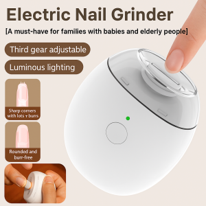 【Efficient and fast】Electric Nail Grinder Automatic Nail Clipper with Light  3 Speeds Nail Trimmer Nail Polishing Fingernail Cutter  Baby Seniors Adult LED Lighted Nail Nail Trimmer for Seniors Nail Polisher for Adults Electric Nail File