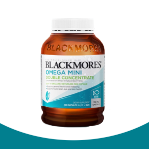 Blackmores Omega3 Fish Oil Omega Mini Double Concentrate 400 Capsules แบล็คมอร์ส โอเมก้า3 น้ำมันปลา จากออสเตรเลีย