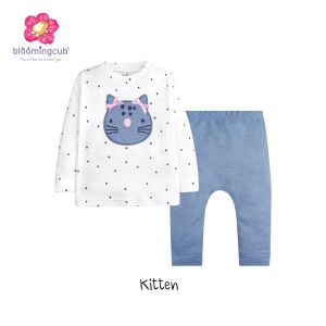 Bloomingcub Collection Cotton Sleepwear Pajamas Set for Boys - Animal-Themed Long Sleeve & Pants Breathable Comfort Sizes 9-18M/2T-5T