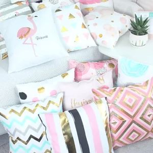 Pink Feather Pillowcase Decorative Sofa Cushion Case Bed Pillow Cover Home Decor Car Cushion Cover Cute Pillow Case