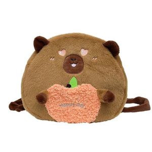 BELLERY Plush Capyabra Backpack Soft Stuffed Capyabra Plush Bag Schoolbag Cartoon Cartoon Doll Bag Kids