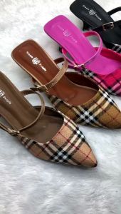 Berry Dream People Shoes Sepatu Wanita Kerja Tali Belakang Hak Sedang