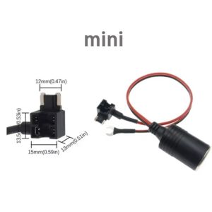 WAPKTY Ổ cắm cái Cáp nối cầu chì Đen Cầu chì tích hợp Bộ chuyển đổi nguồn điện ô tô Cầu chì cáp chuyển đổi Ổ cắm bật lửa